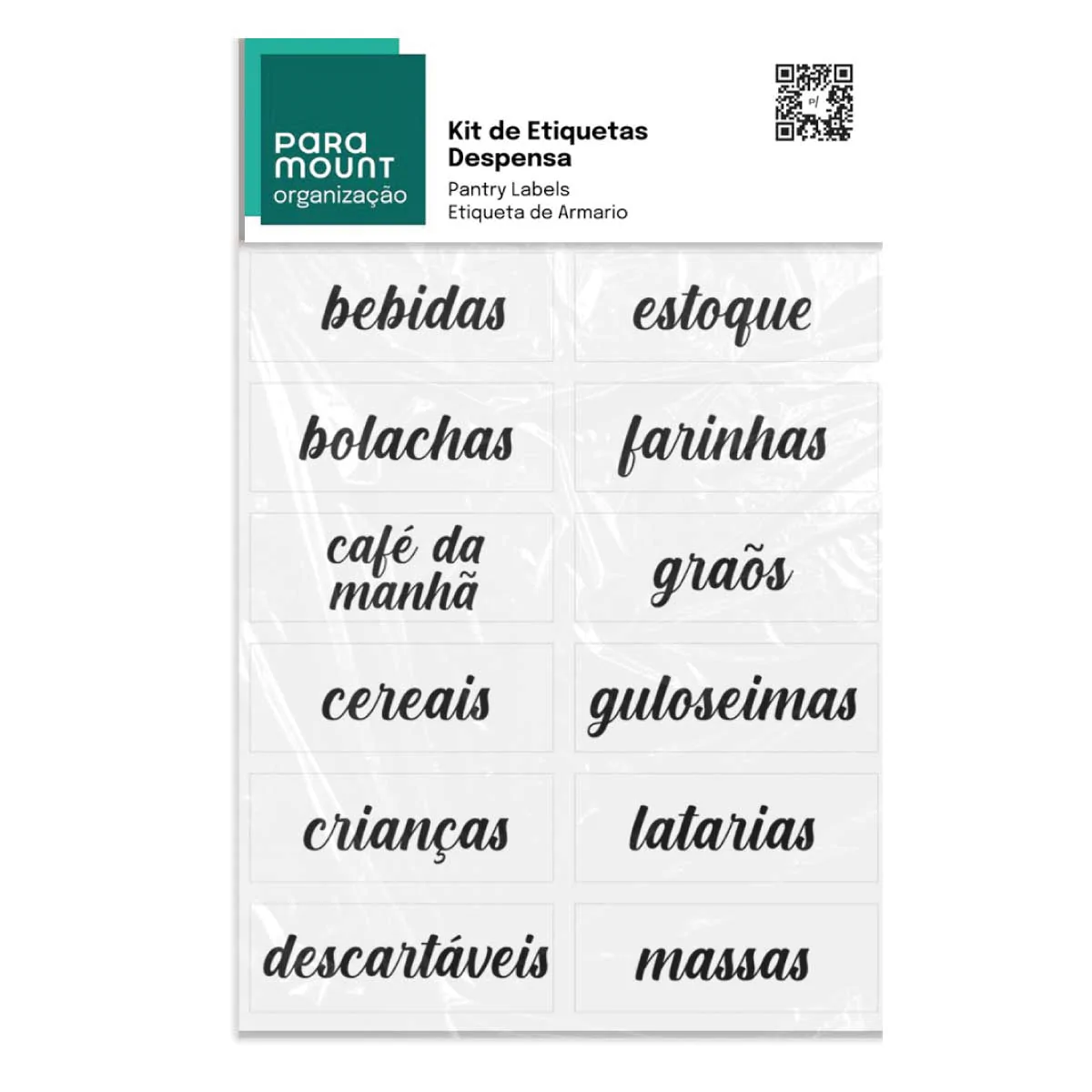 Kit Etiquetas Despensa com 12 unid